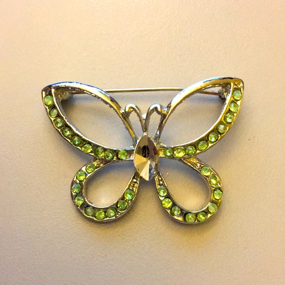 Green Butterfly Brooch Pin
